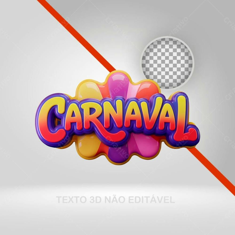 Selo 3D Carnaval, Texto 3D, Logotipo Para Bloco, Folia Flyer