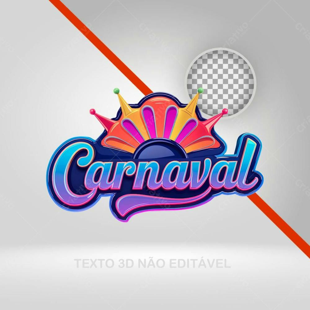 Selo 3D Carnaval, Texto 3D, Logotipo Para Bloco, Folia Flyer