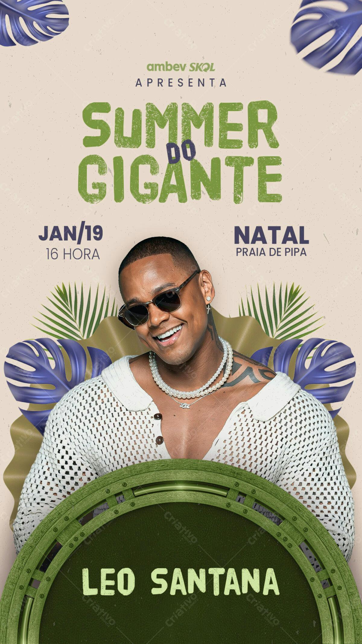Flyer Show Léo Santana Natal PSD Editável