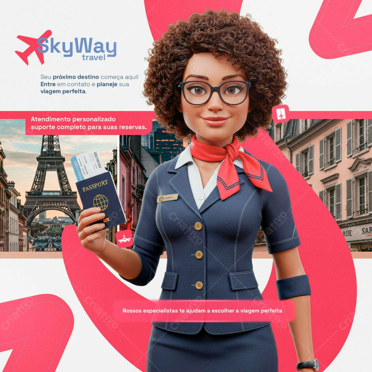 Flyer Agência de Viagens PSD Editável