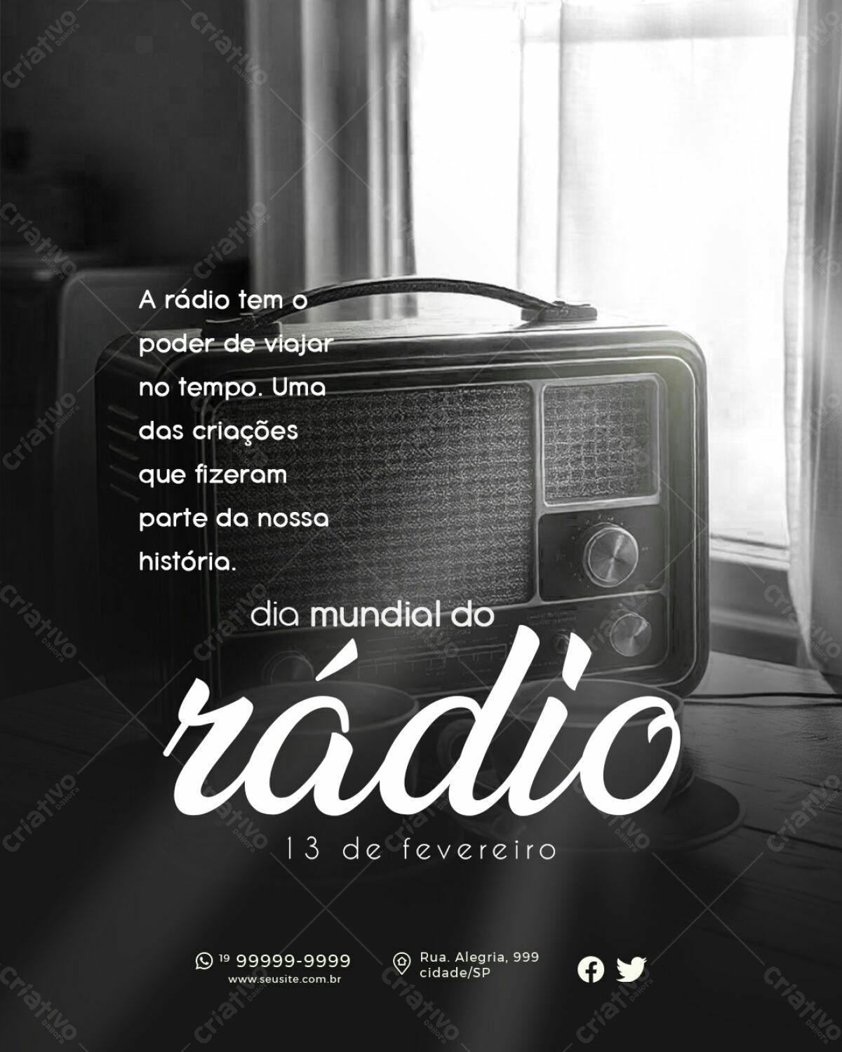 Flyer Dia Mundial do Rádio PSD Editável