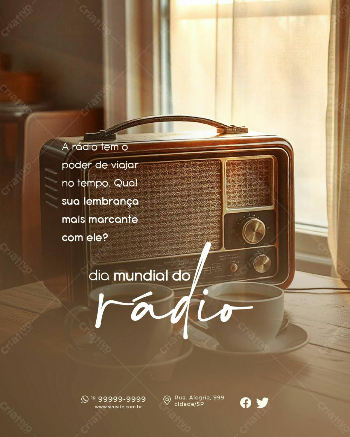 Flyer Dia Mundial do Rádio PSD Editável