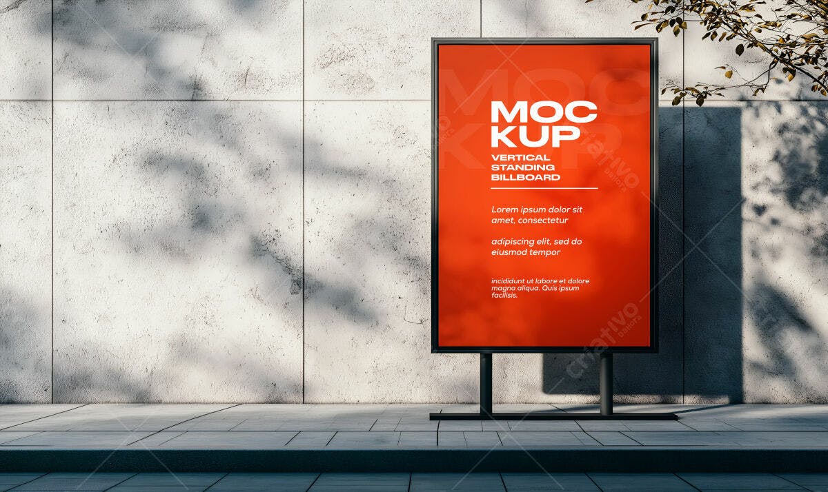 Outdoor Publicitário Laranja PSD Editável