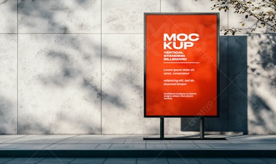 Outdoor Publicitário Laranja PSD Editável