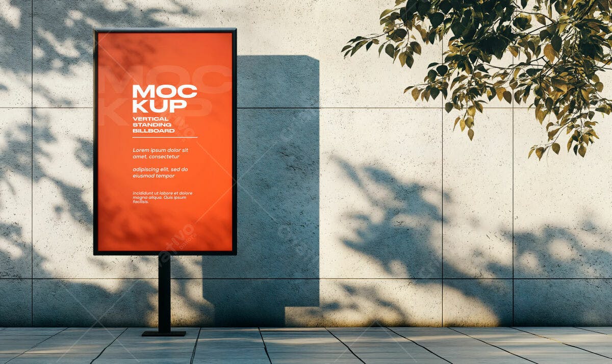 PSD Mockup para Outdoor Laranja PSD Editável