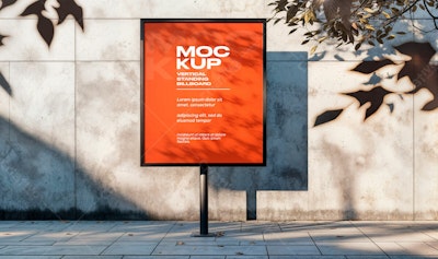 Outdoor Publicitário Laranja PSD Editável