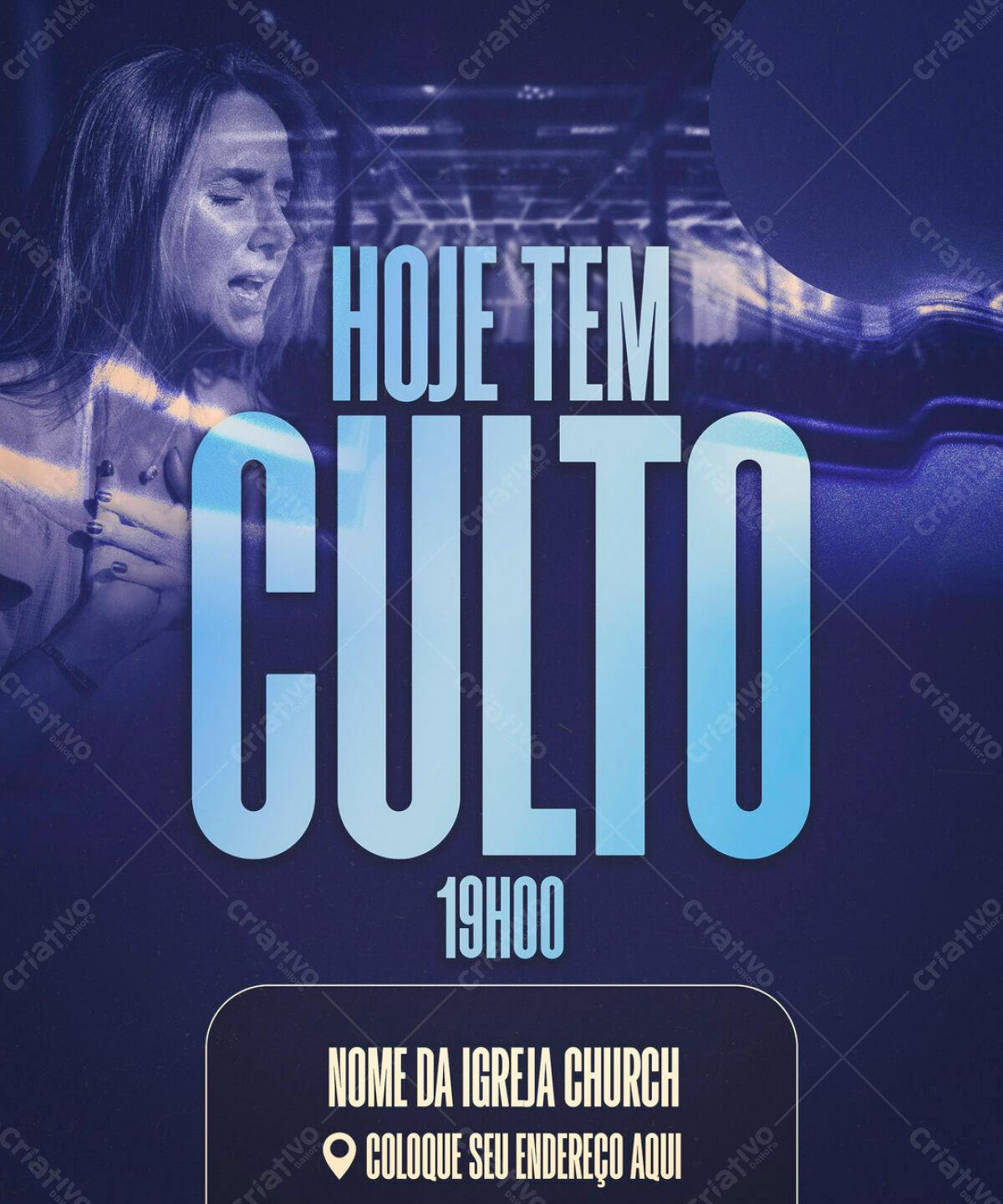 Flyer para Culto Dominical PSD Editável