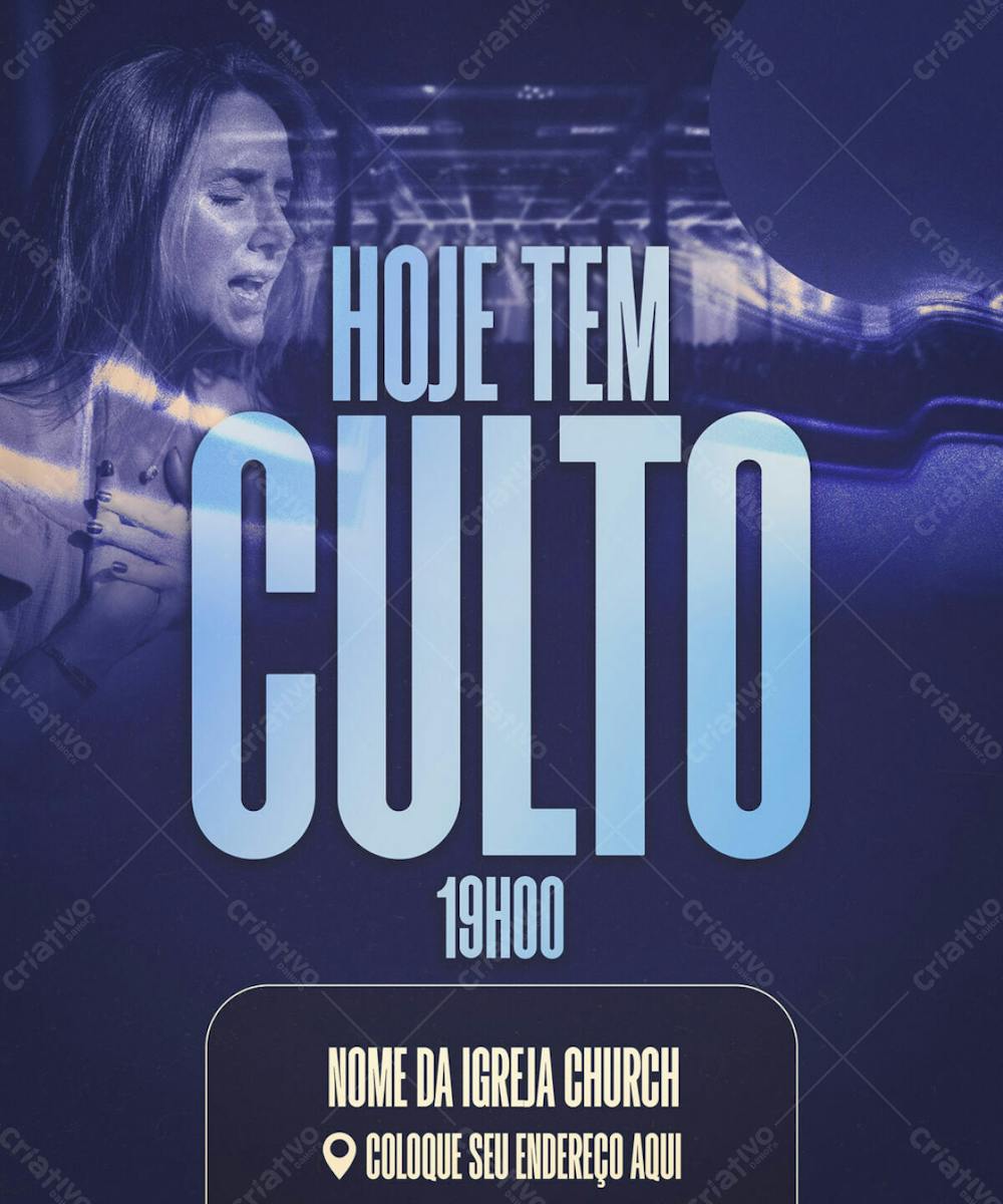 Psd Editavel Hoje Tem Culto