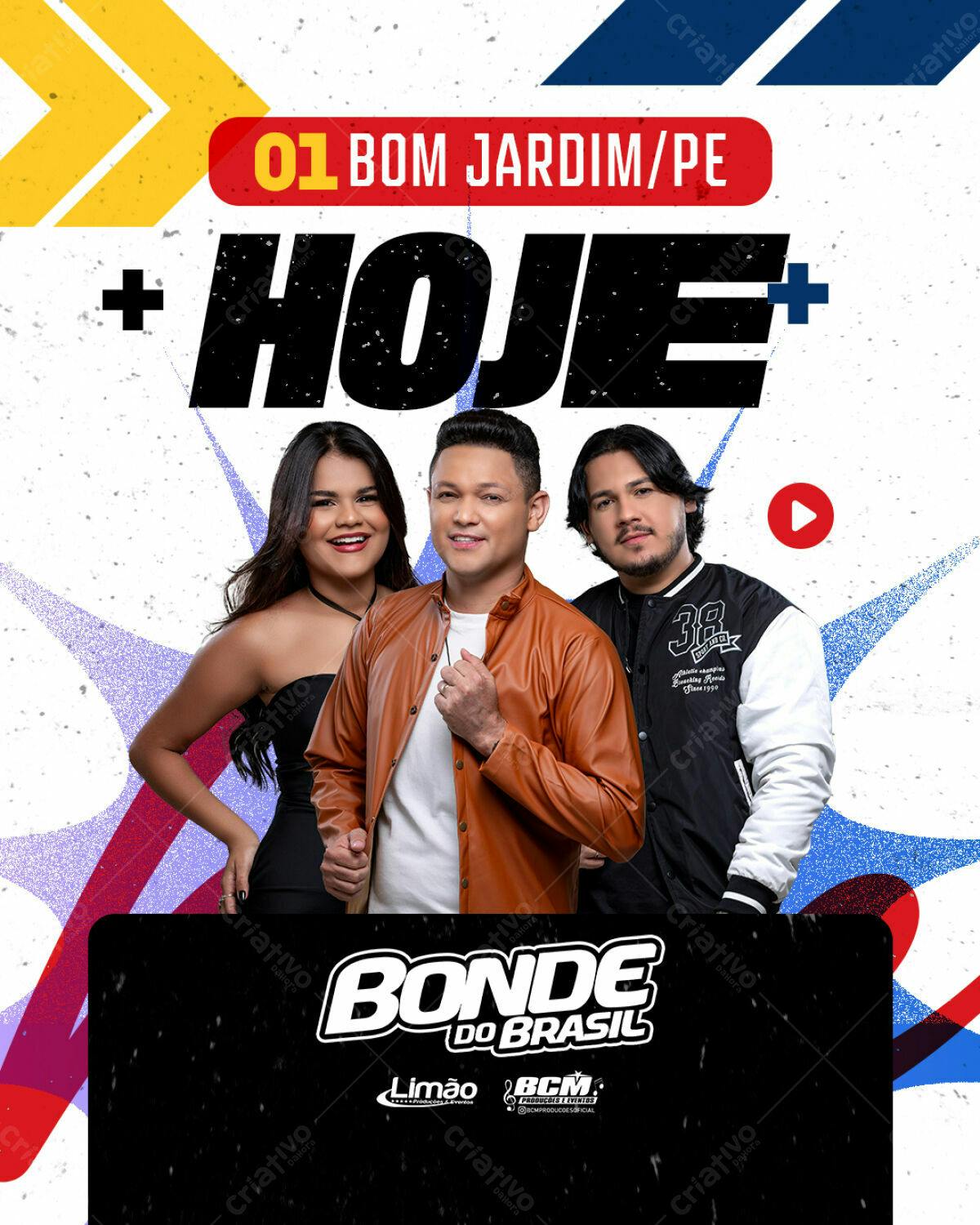 Flyer Banda Bonde do Brasil em Bom Jardim/PE PSD Editável