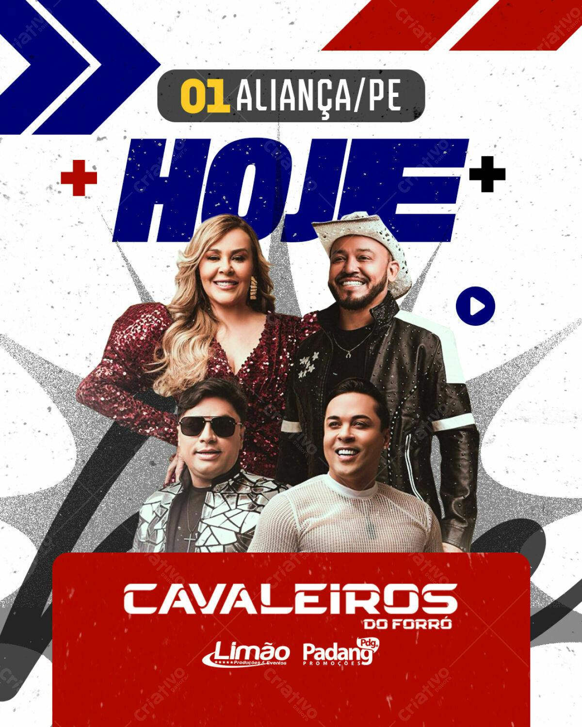 Flyer para Show Cavalheiros do Forró PSD Editável
