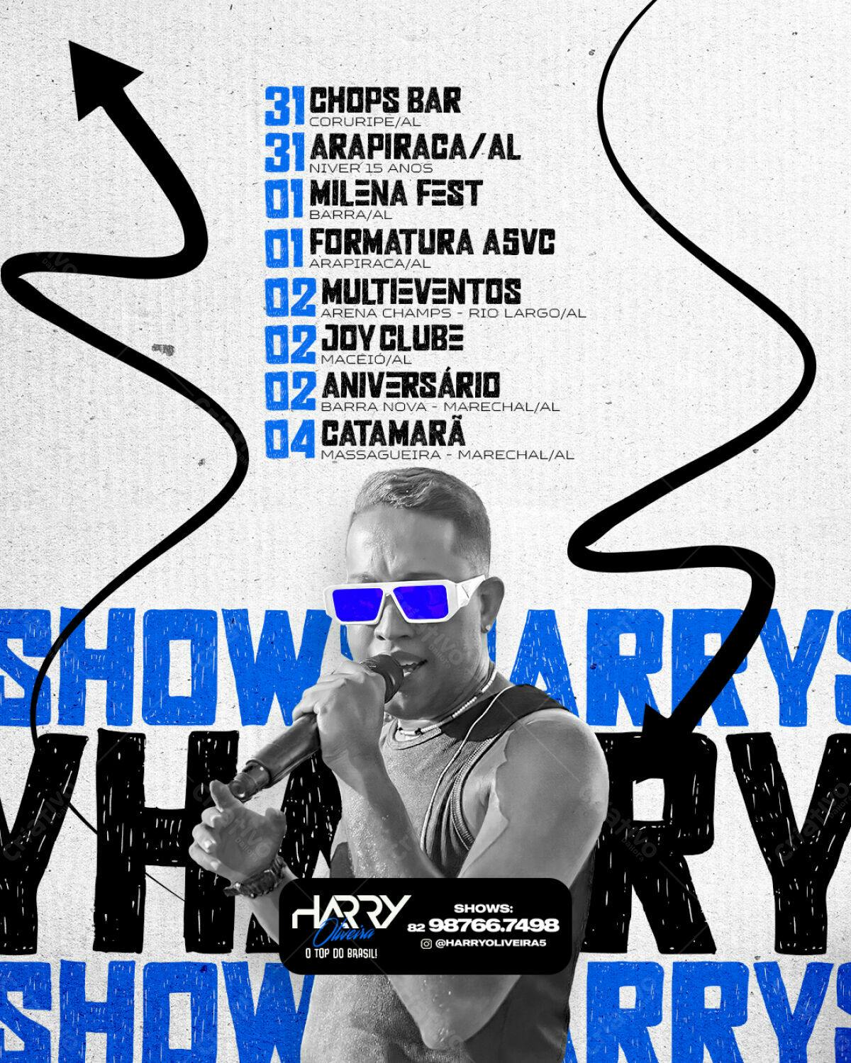 Flyer para Shows do Harry Oliveira PSD Editável