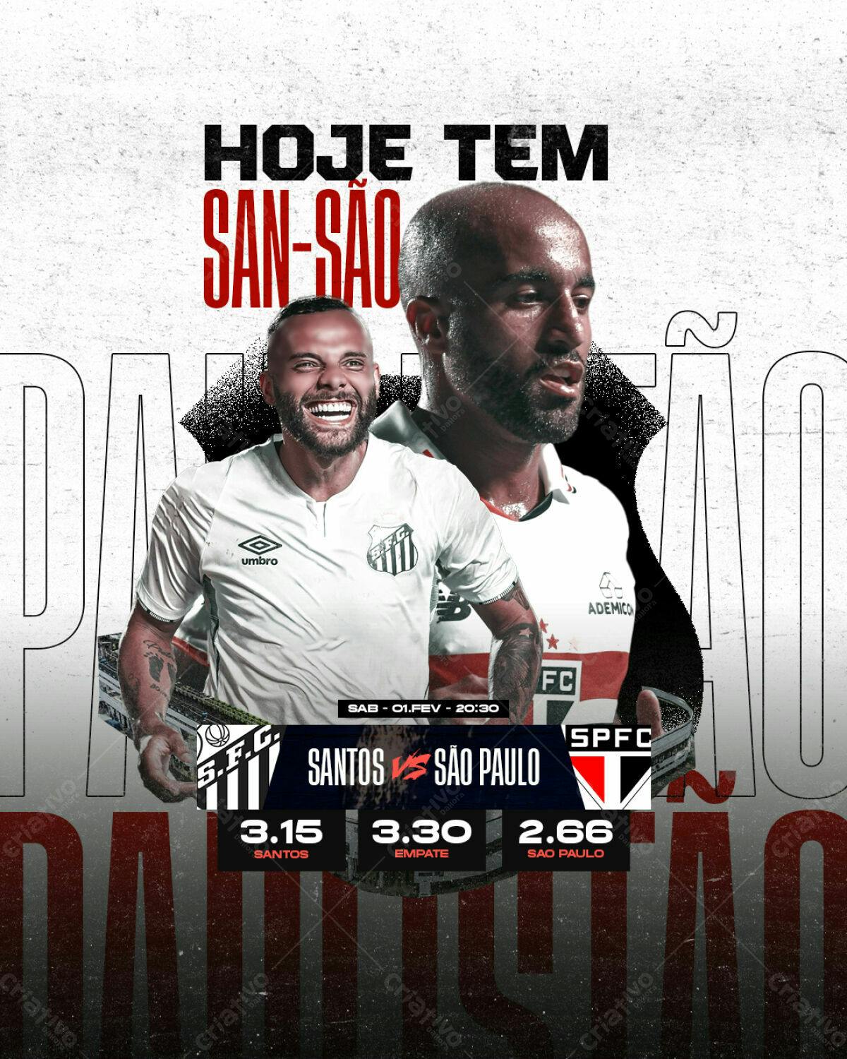 Flyer Santos x São Paulo 01/Fev PSD Editável