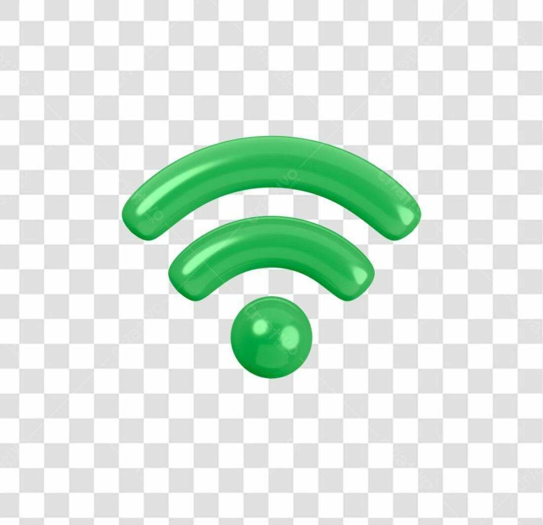 Ícone Wifi Verde PNG com fundo transparente