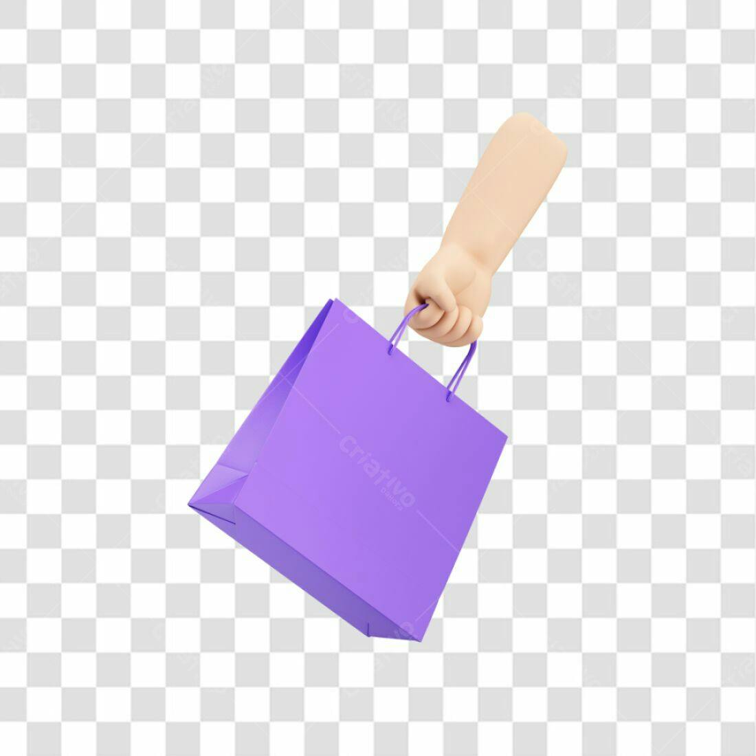 Mockup Sacola Roxa compras PNG com fundo transparente