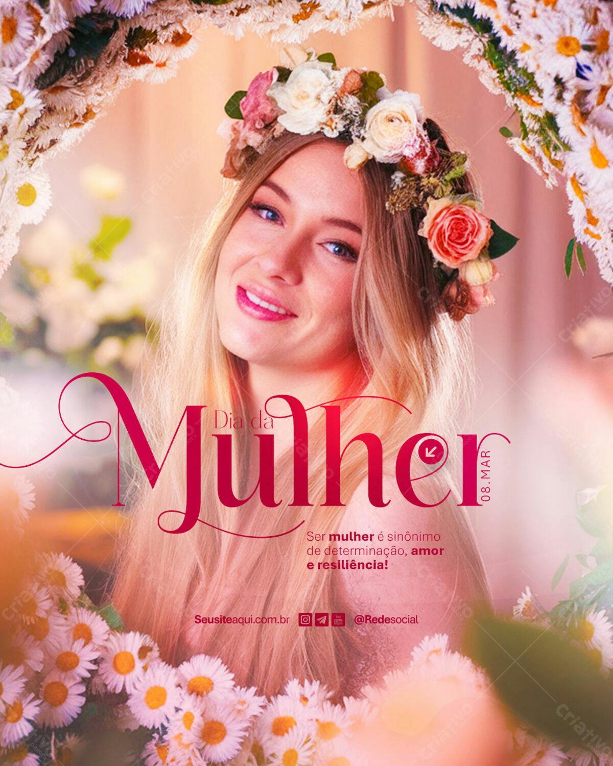 Flyer Dia Internacional da Mulher PSD Editável
