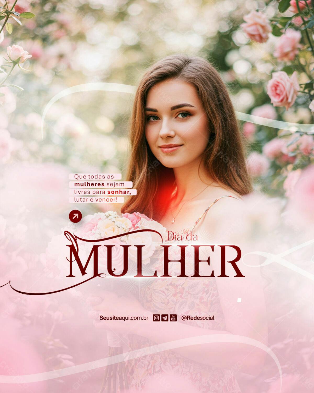 Post para o Dia Internacional da Mulher PSD Editável