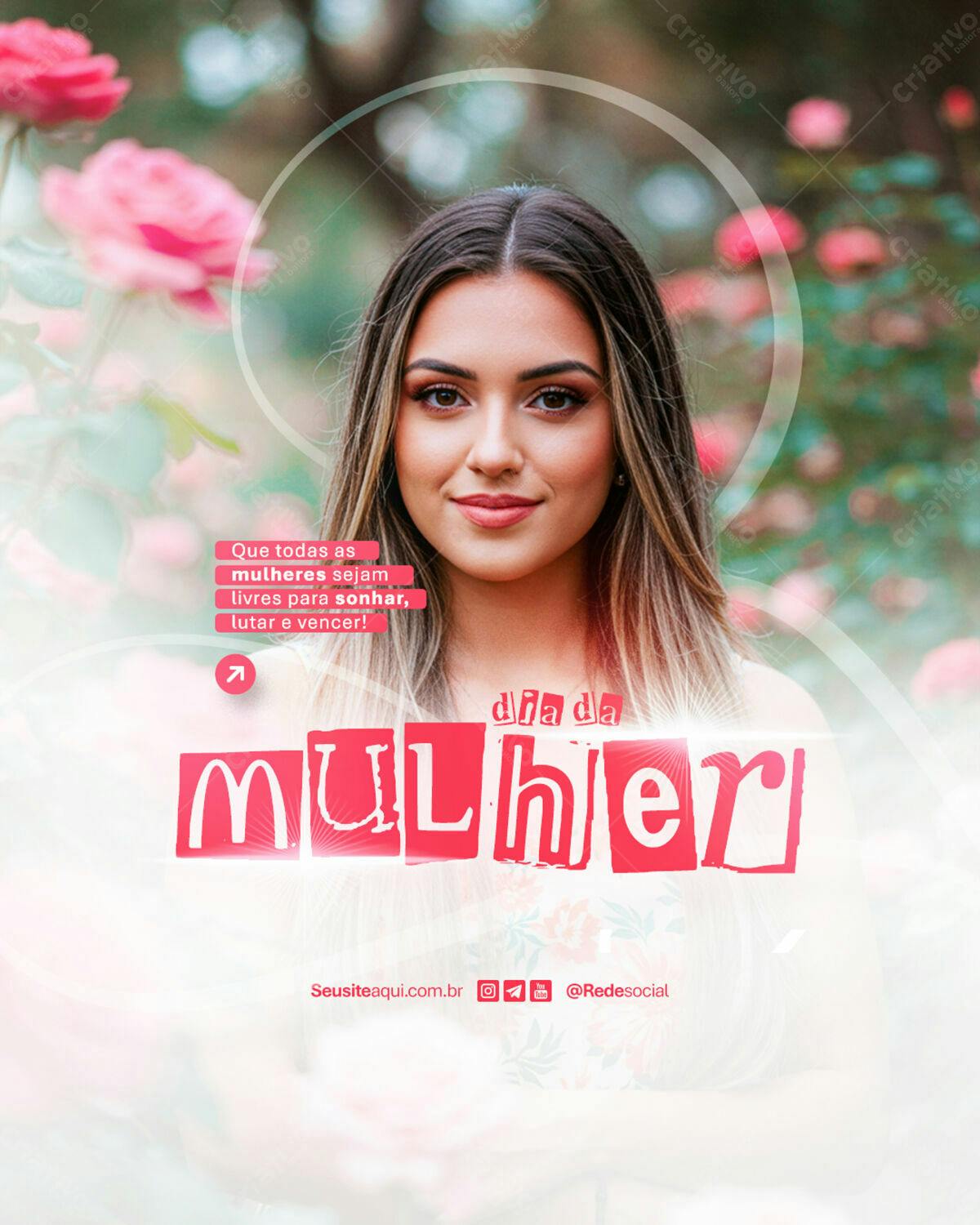 Flyer Dia Internacional da Mulher PSD Editável