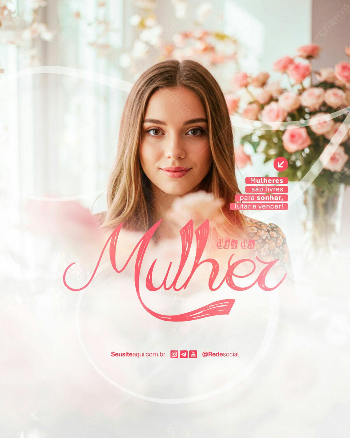 Flyer Dia Internacional da Mulher PSD Editável