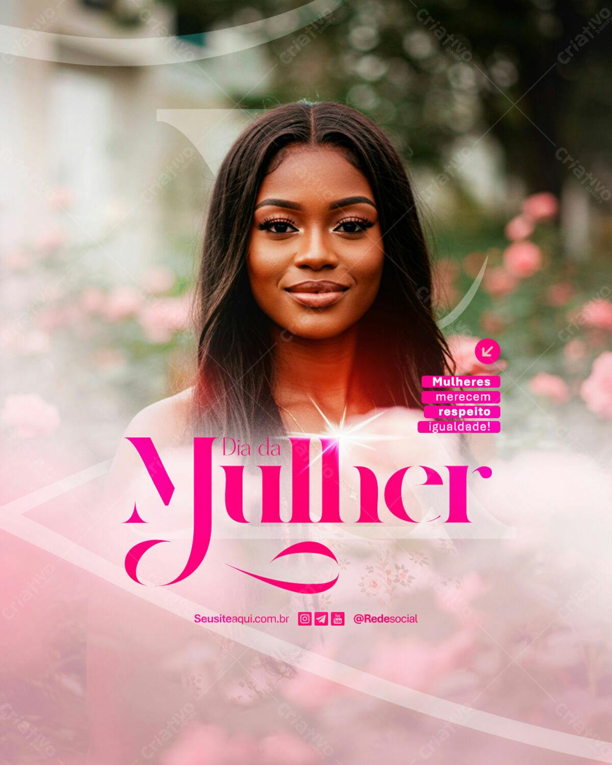 Flyer Dia Internacional da Mulher PSD Editável