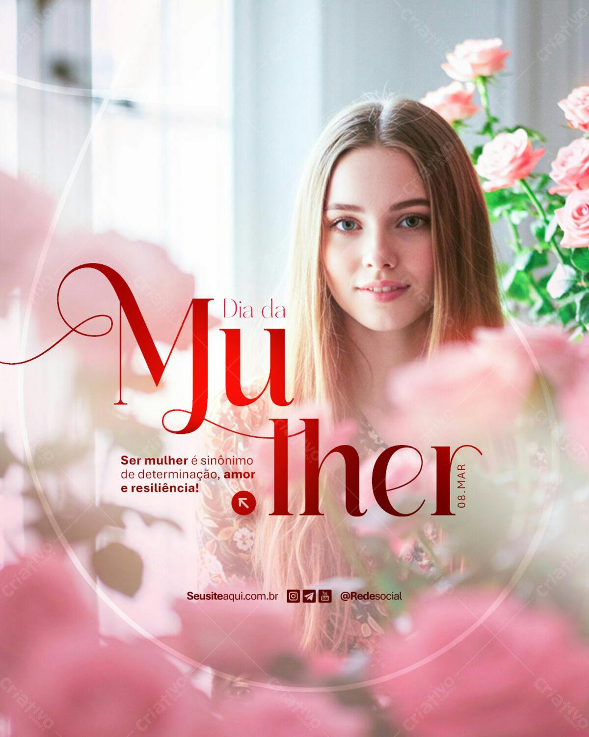 Flyer Dia Internacional da Mulher PSD Editável