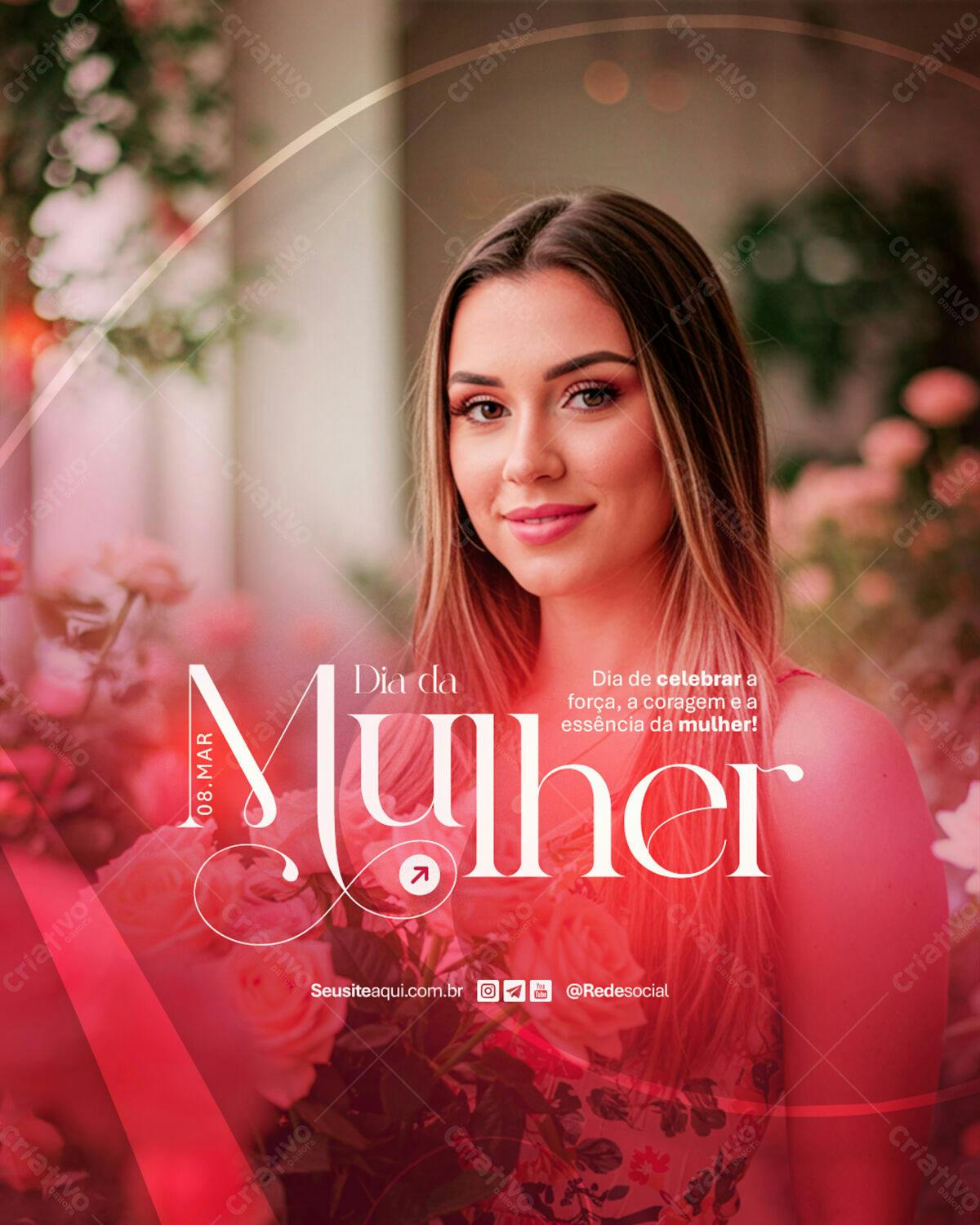 Flyer Dia Internacional da Mulher PSD Editável