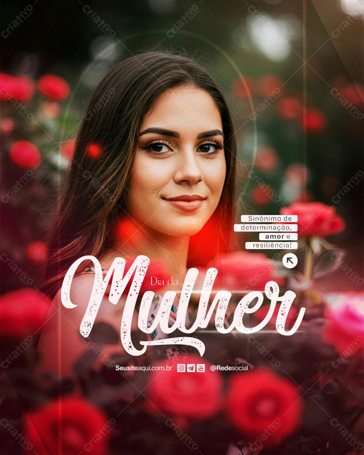Post para o Dia Internacional da Mulher PSD Editável