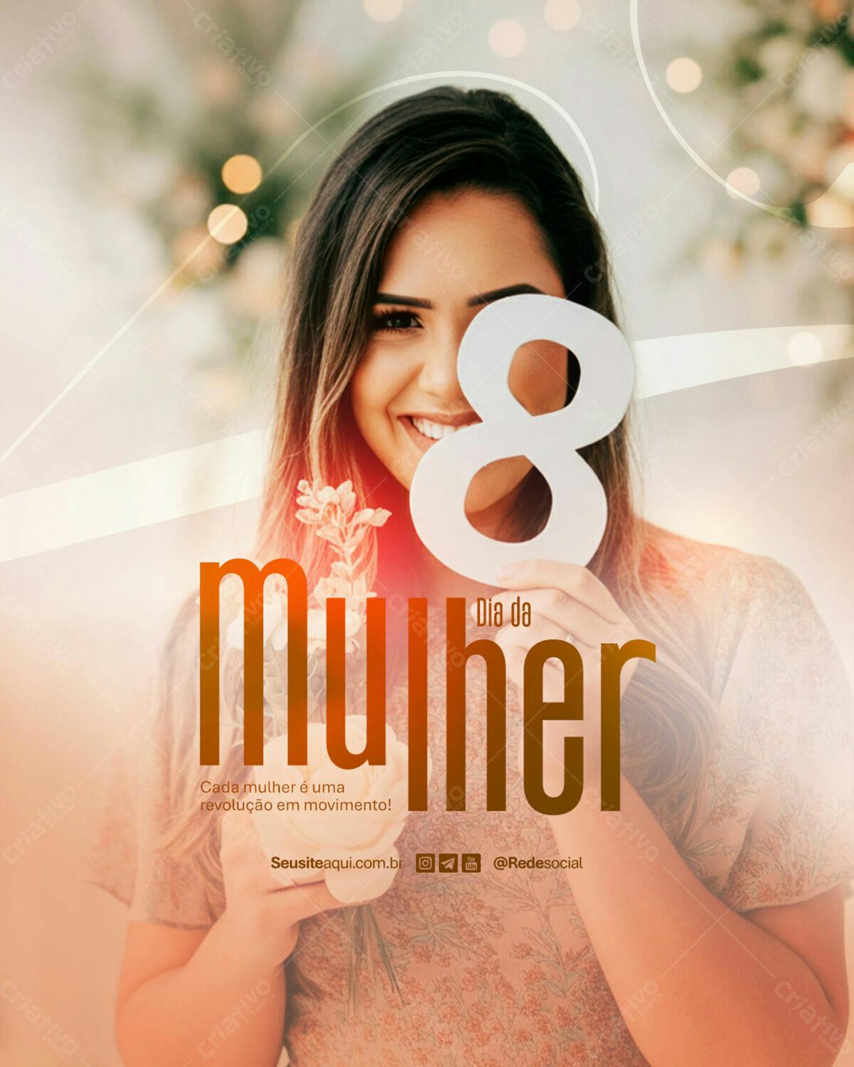 Post para Dia Internacional da Mulher PSD Editável