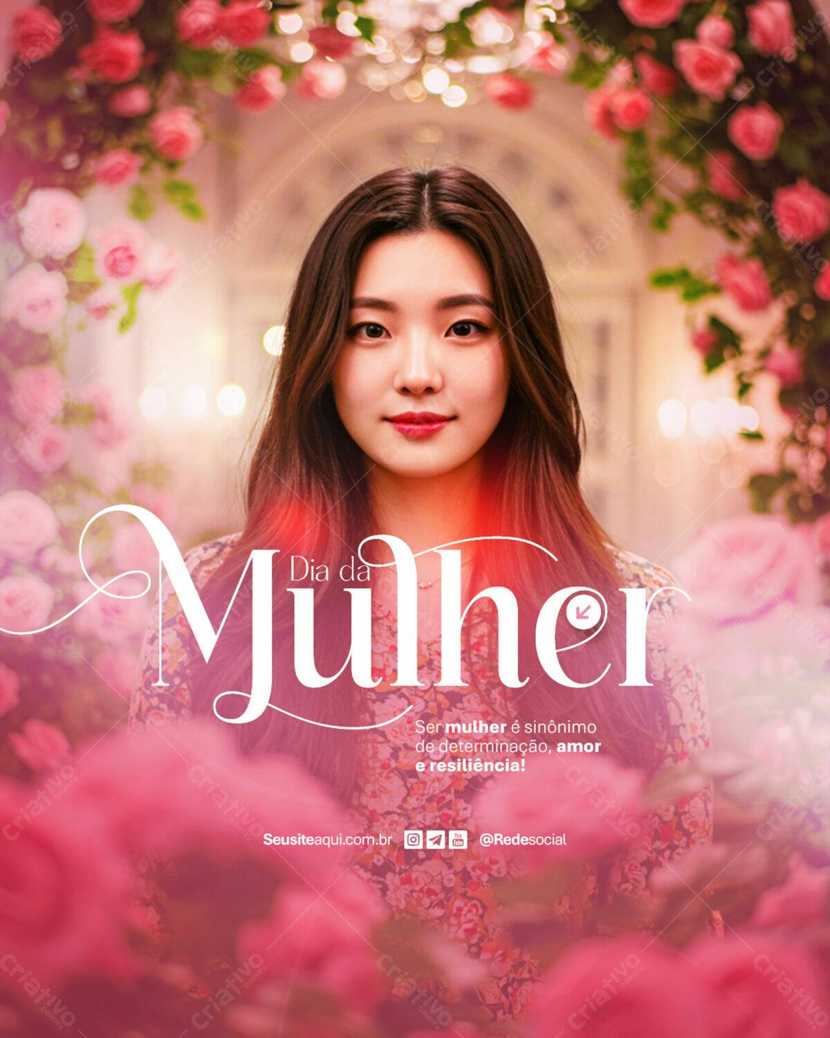 Flyer Dia Internacional da Mulher PSD Editável