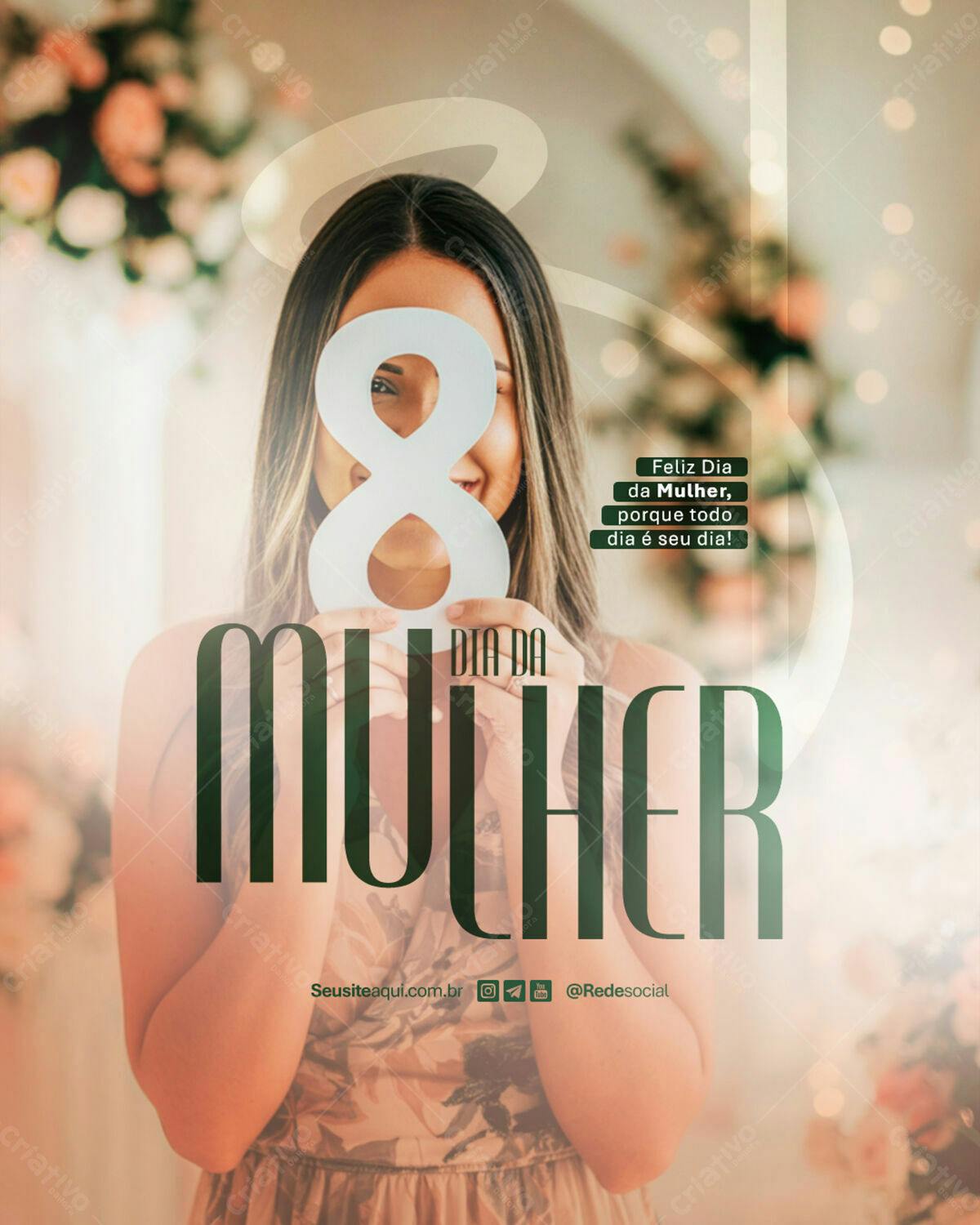 Flyer para o Dia Internacional da Mulher PSD Editável