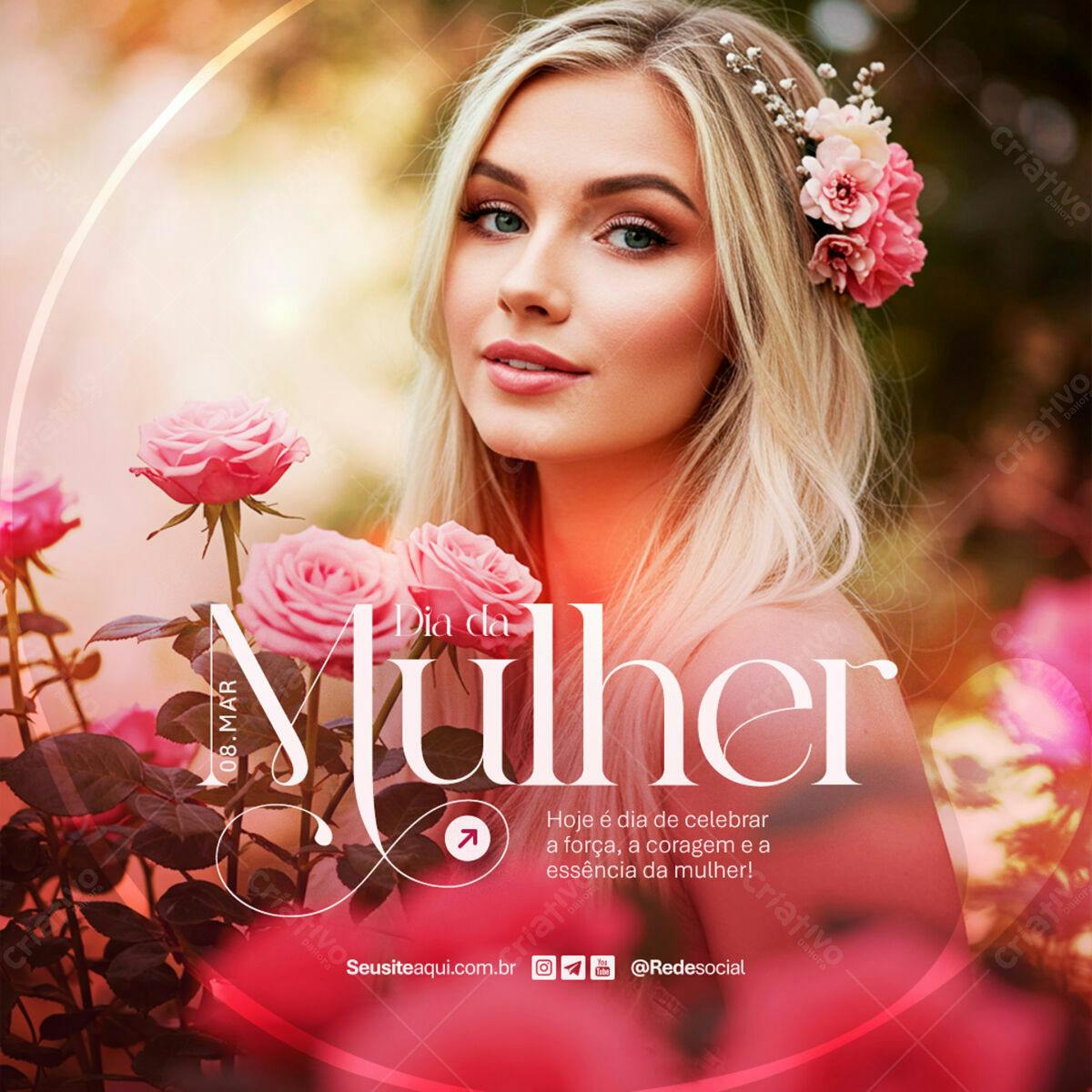 Flyer Dia Internacional da Mulher PSD Editável