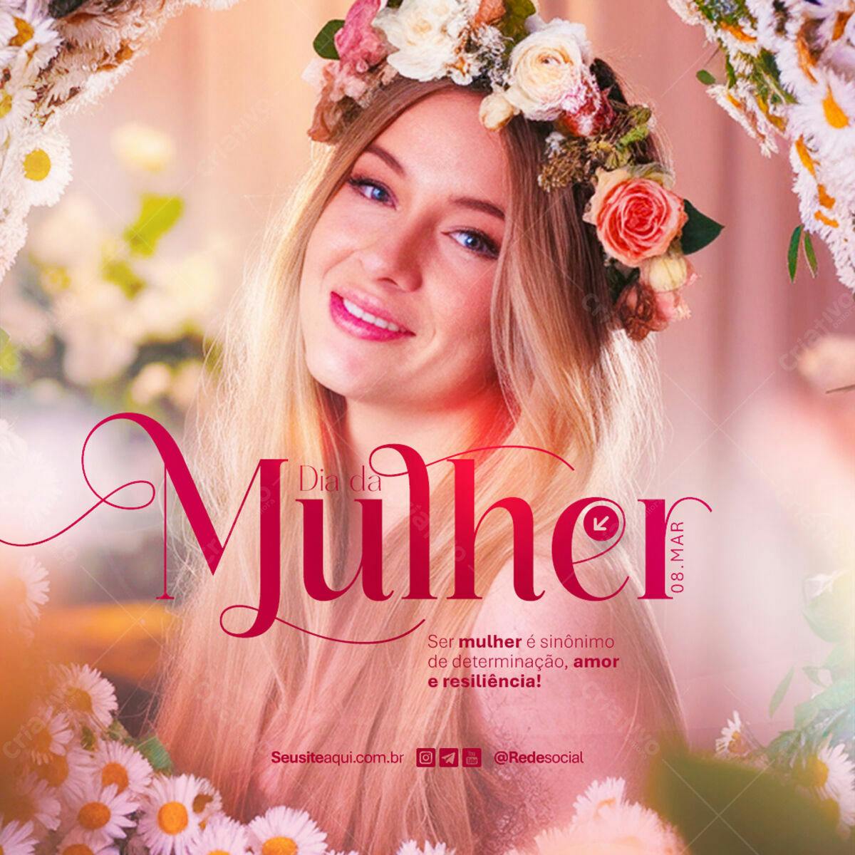 Flyer Dia Internacional da Mulher PSD Editável