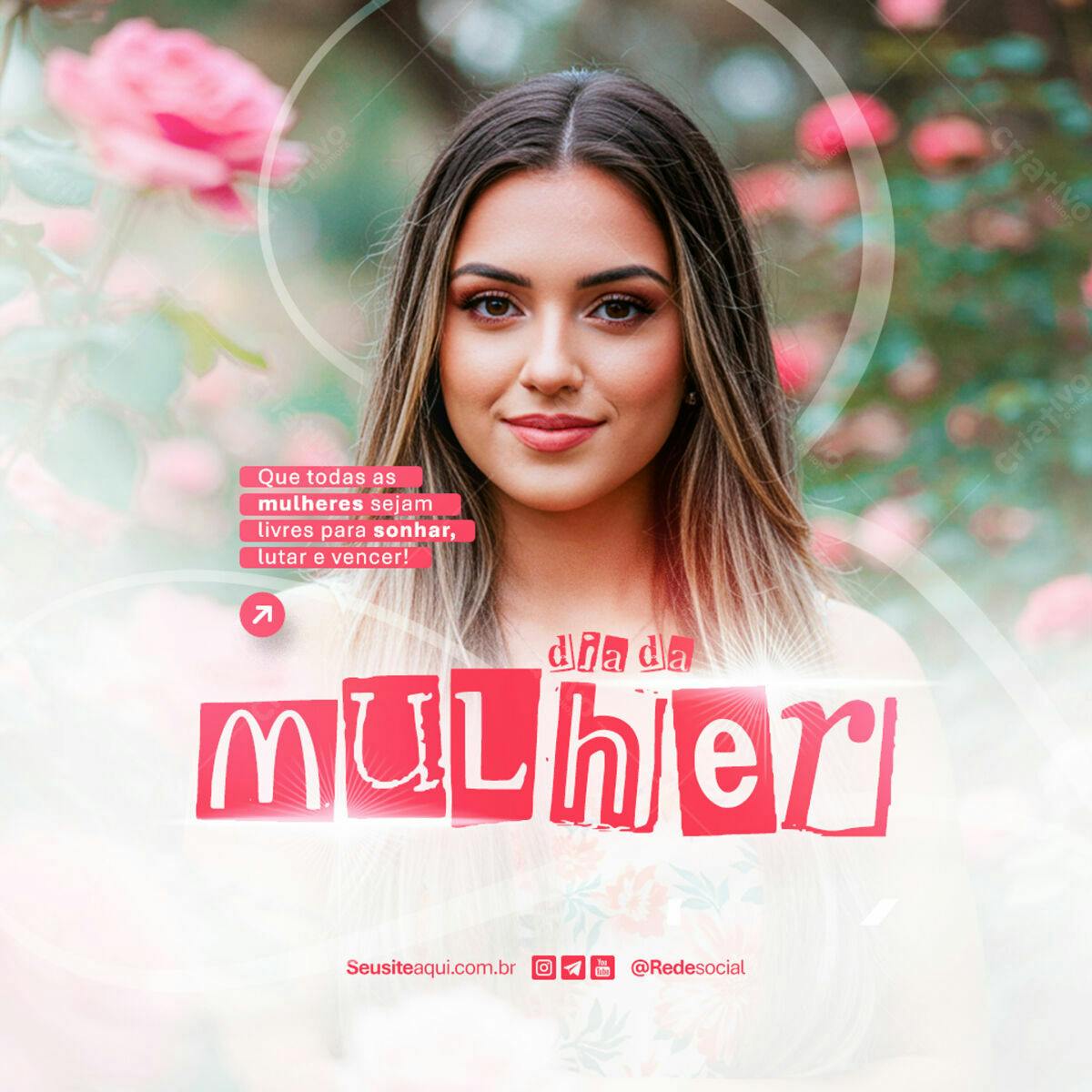 Flyer Dia Internacional da Mulher PSD Editável