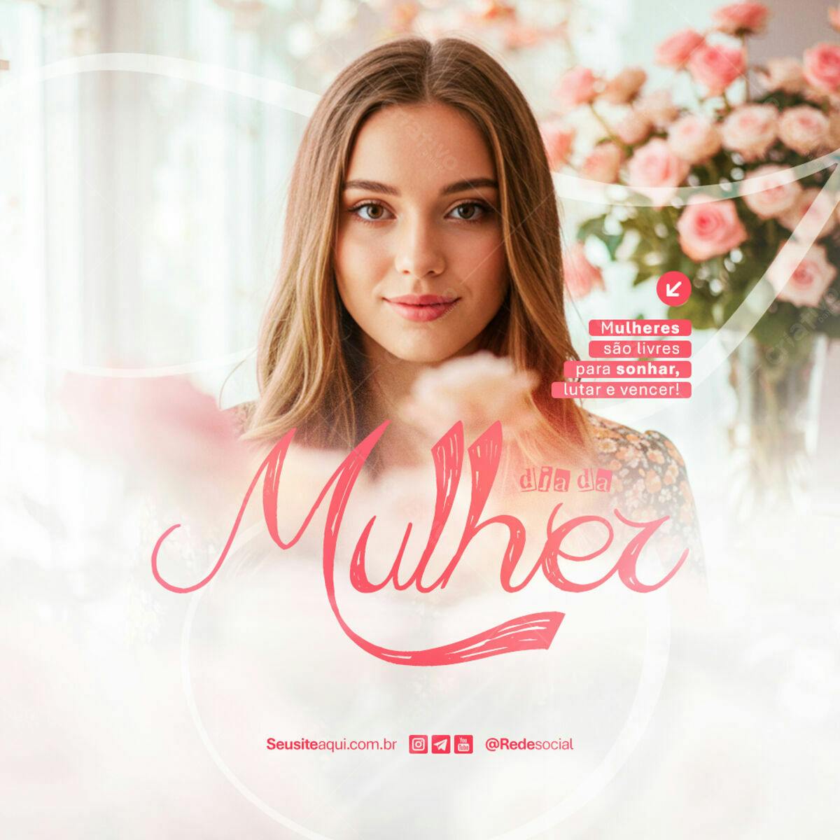 Post para o Dia Internacional da Mulher PSD Editável