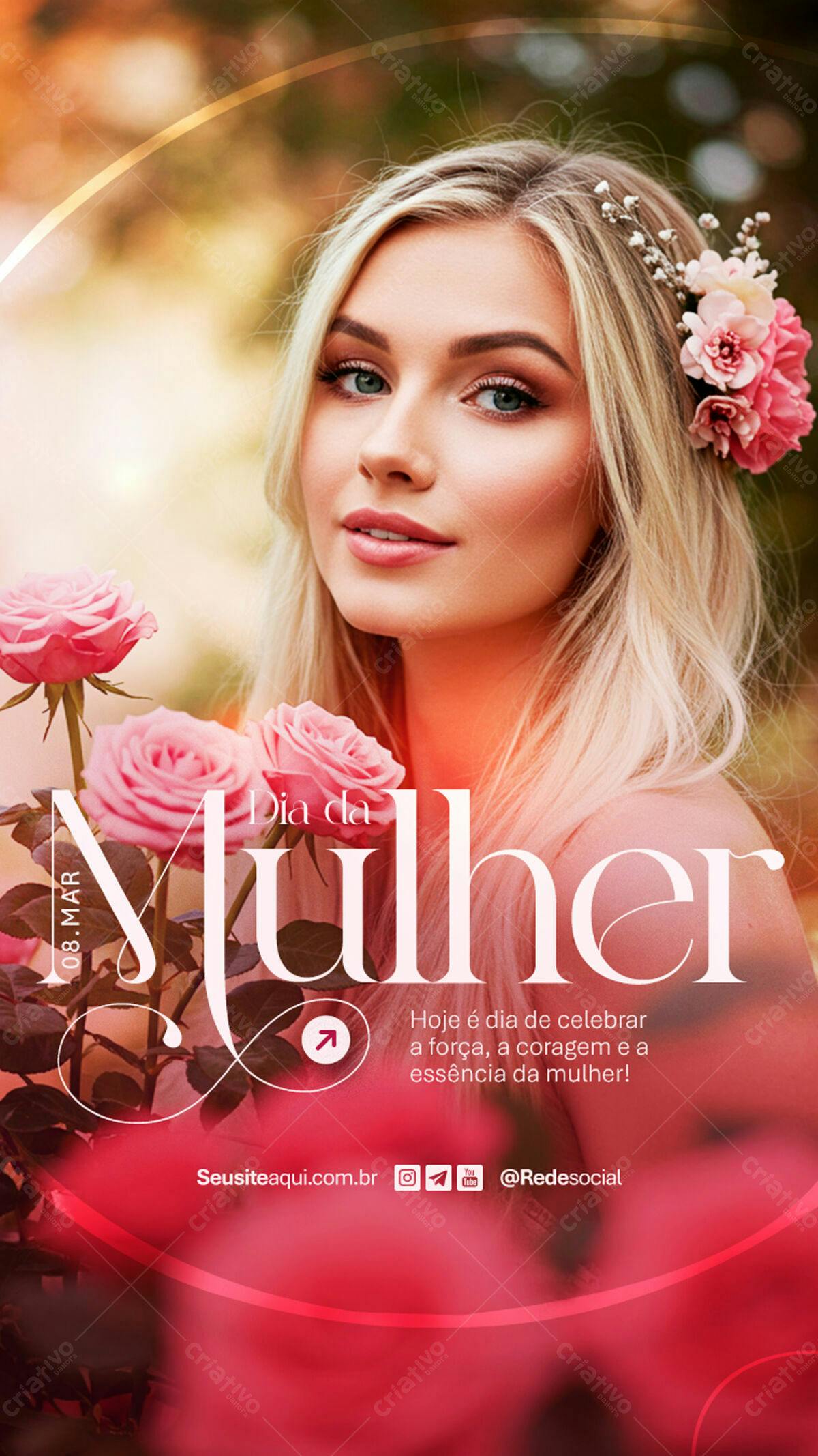 Flyer Dia Internacional da Mulher PSD Editável