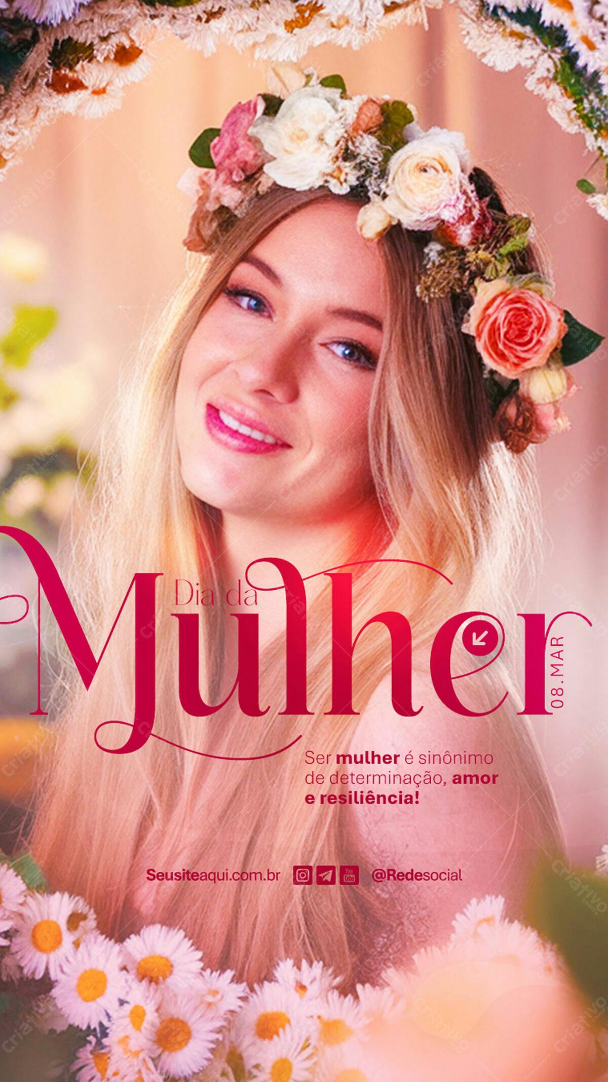 Flyer Dia Internacional da Mulher PSD Editável