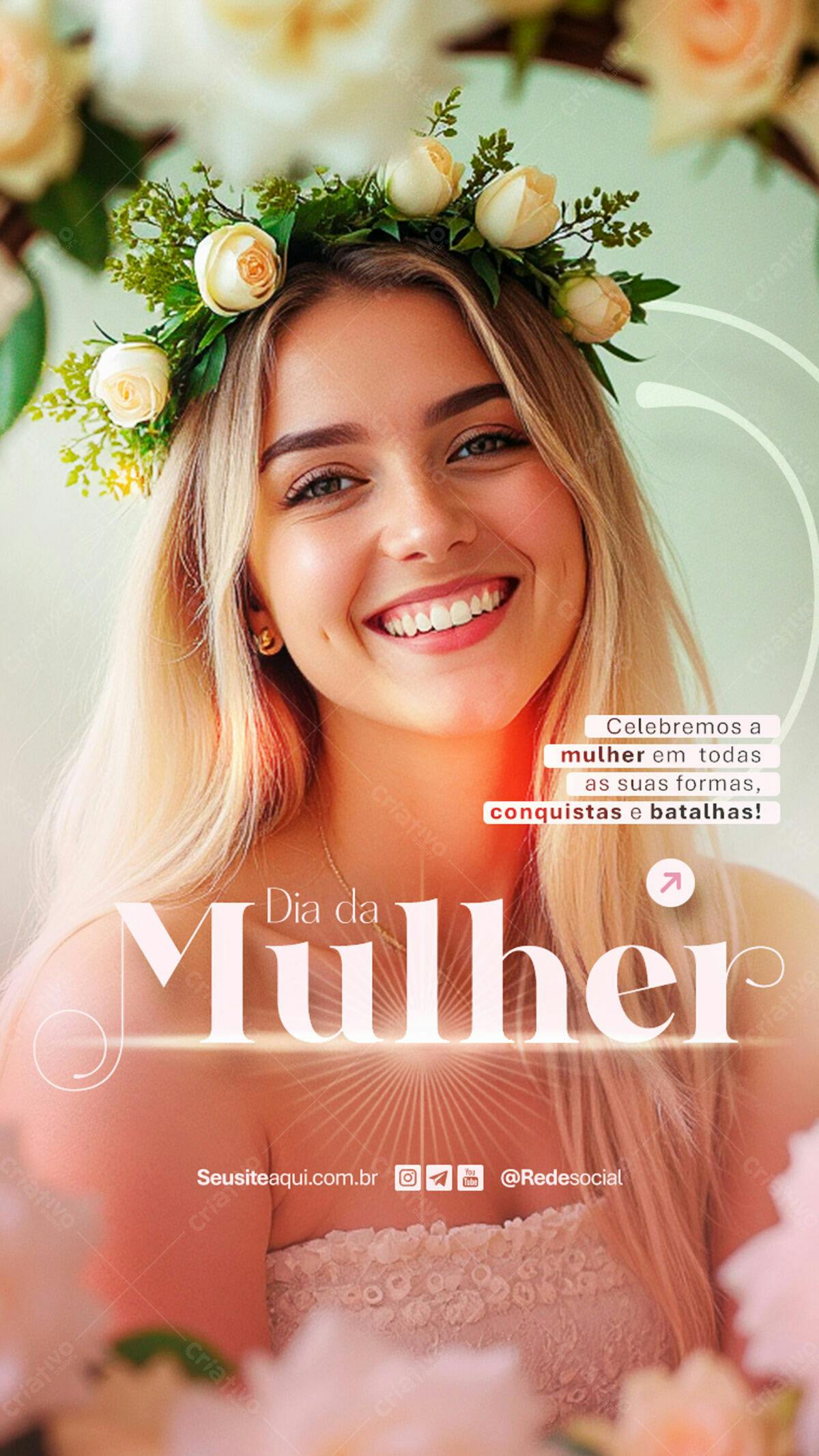 Flyer Dia Internacional da Mulher PSD Editável