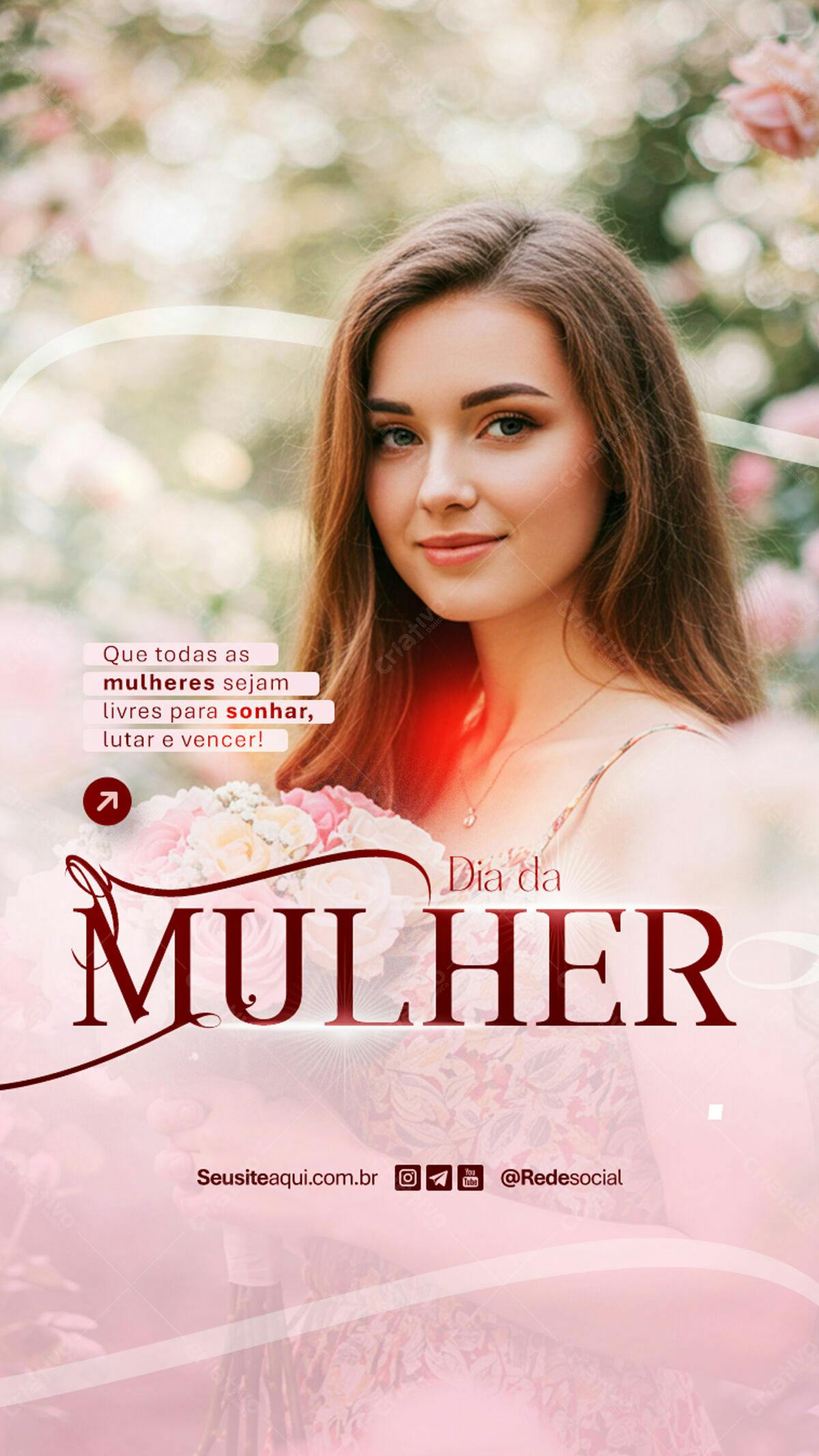 Post para o Dia Internacional da Mulher PSD Editável