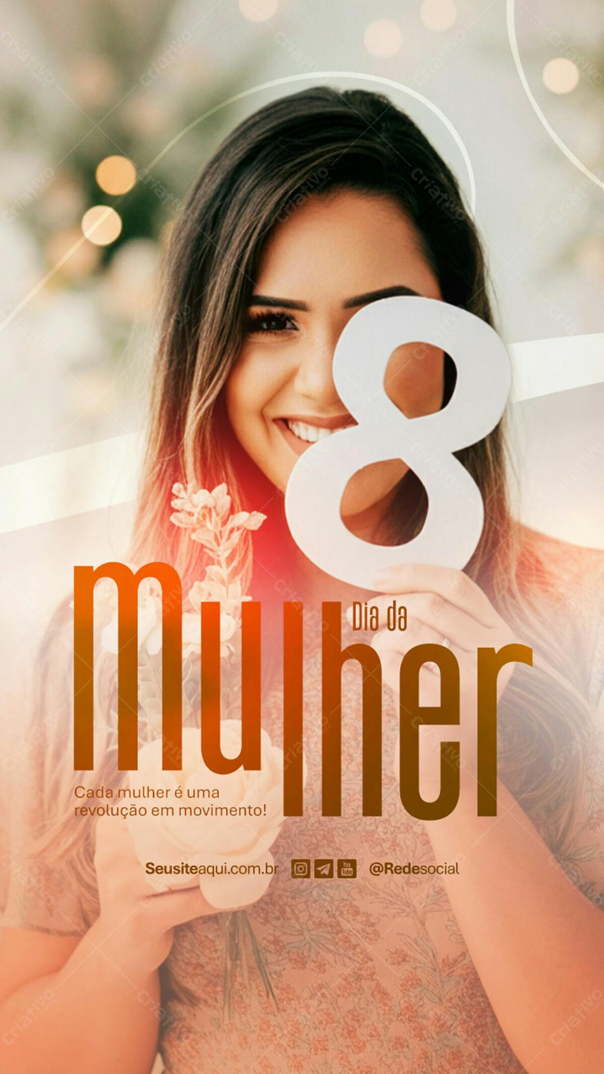 Post para o Dia Internacional da Mulher PSD Editável