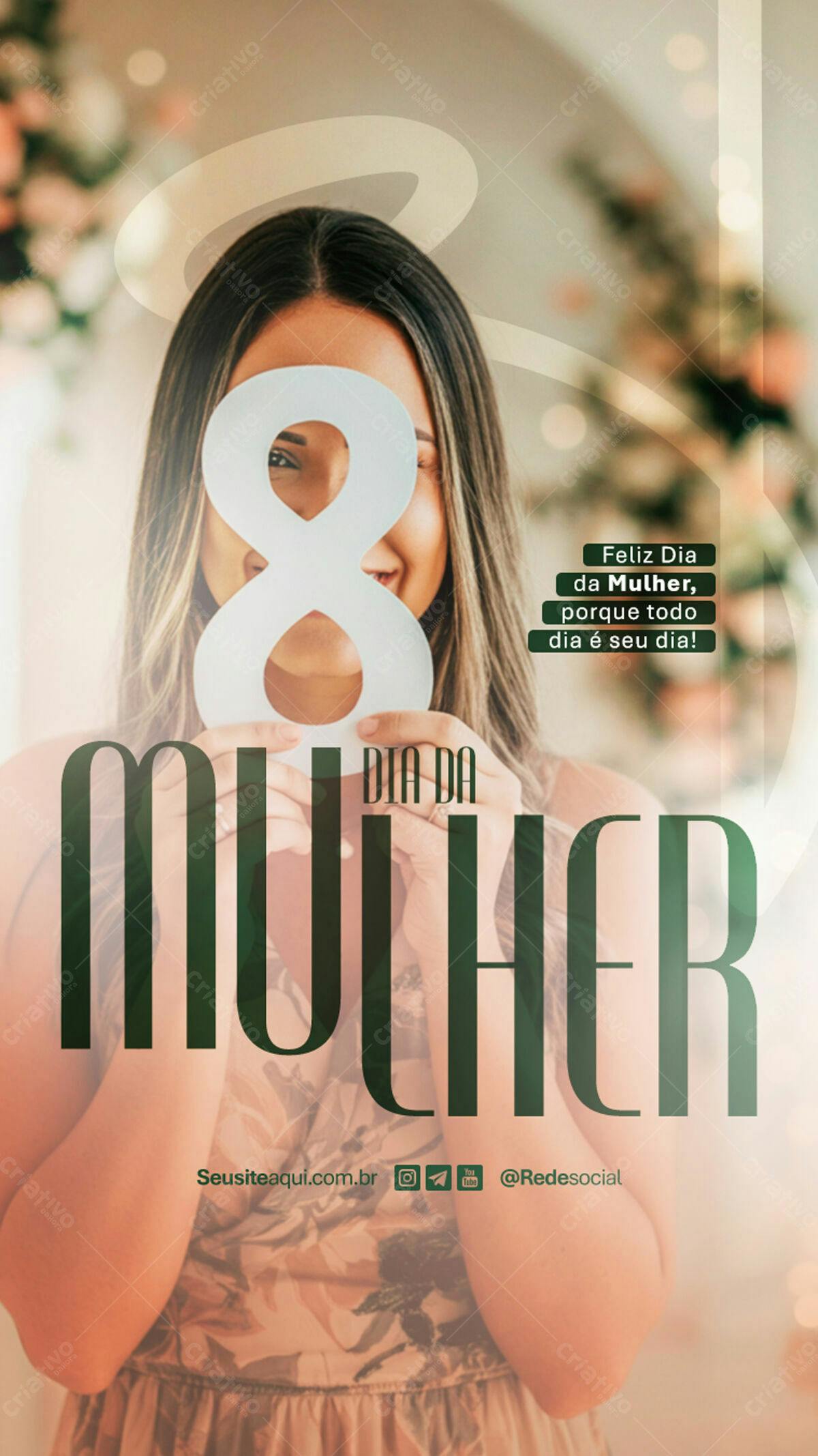 Flyer Dia Internacional da Mulher PSD Editável