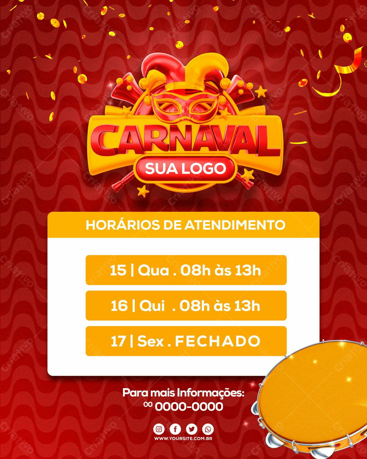 Flyer para Carnaval PSD Editável