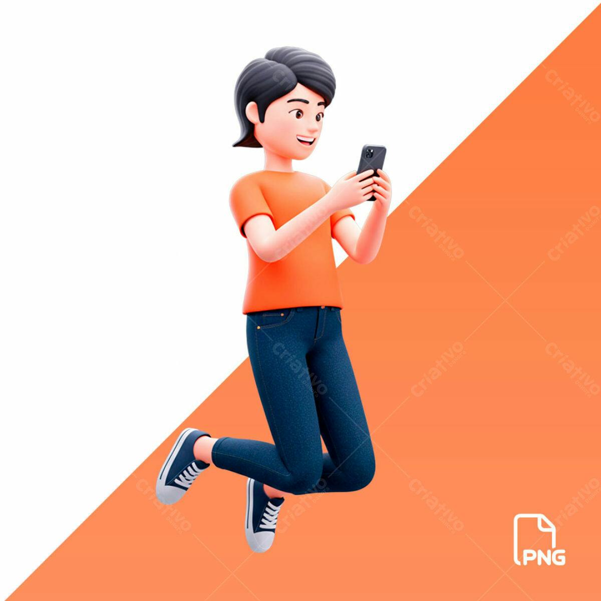 Personagem 3D para Redes Sociais PSD Editável