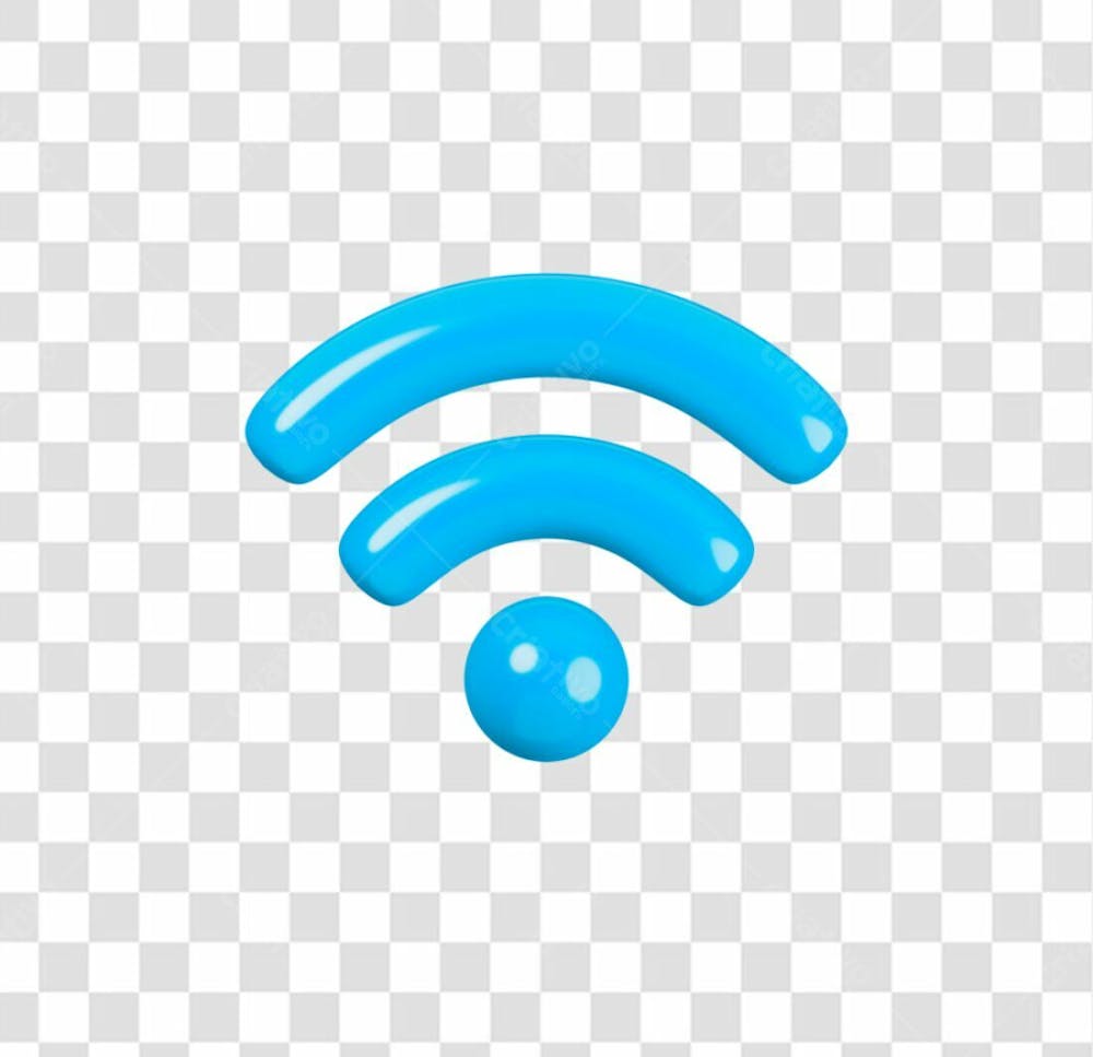 Png Icon 3D Wifi Azul Brilho