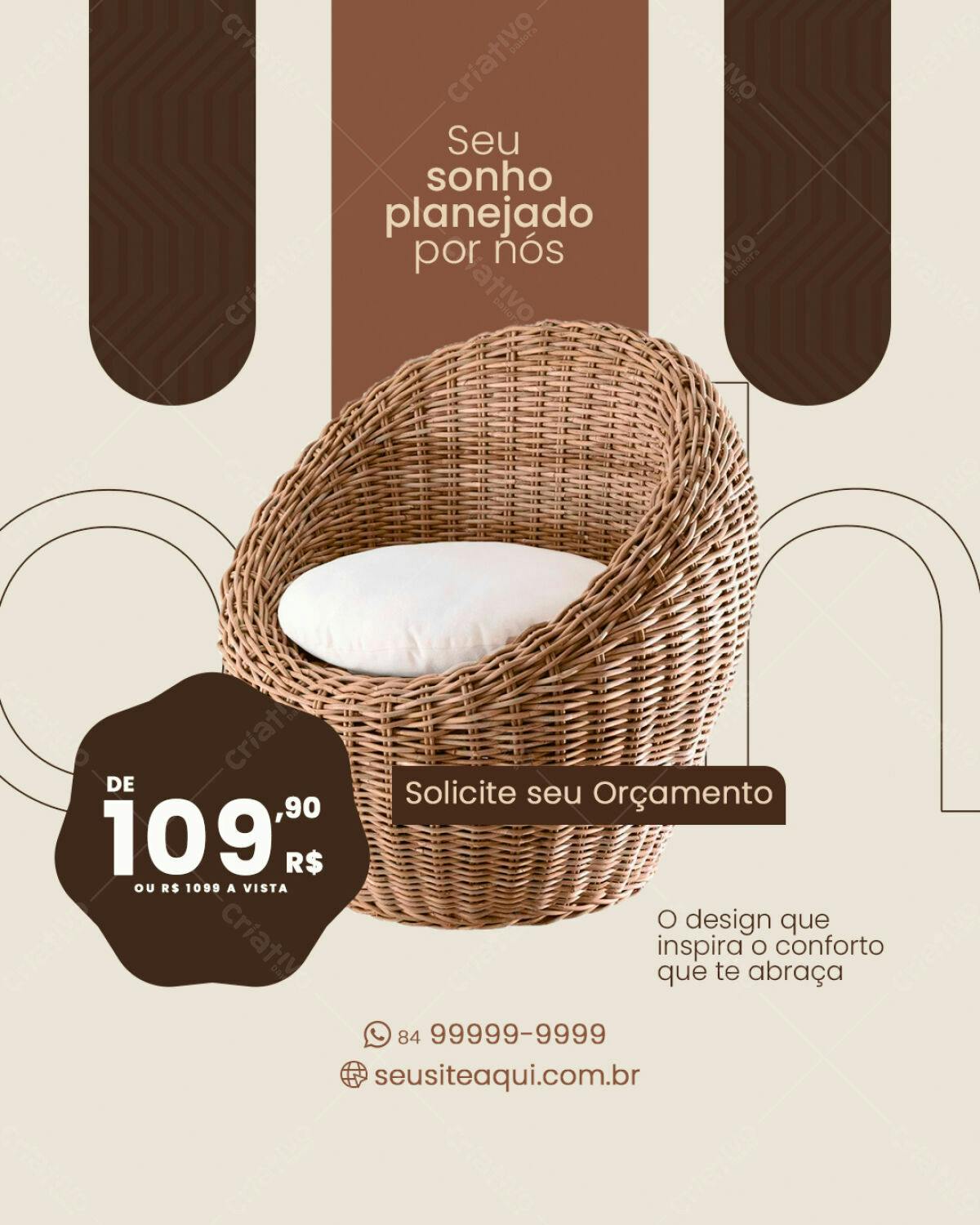 Postagem Instagram Móveis Rústicos PSD Editável