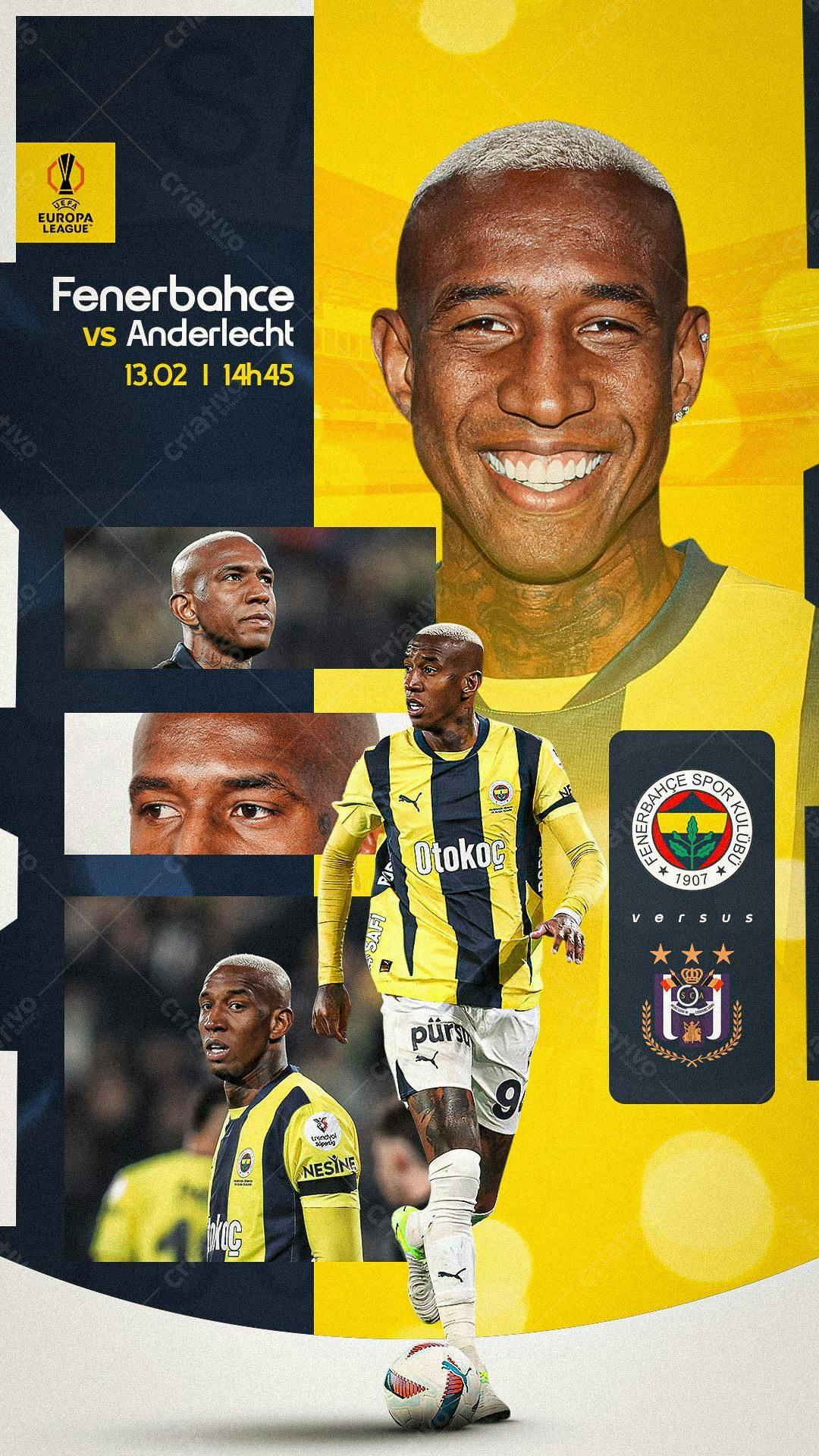 Flyer Fenerbahçe x Anderlecht PSD Editável