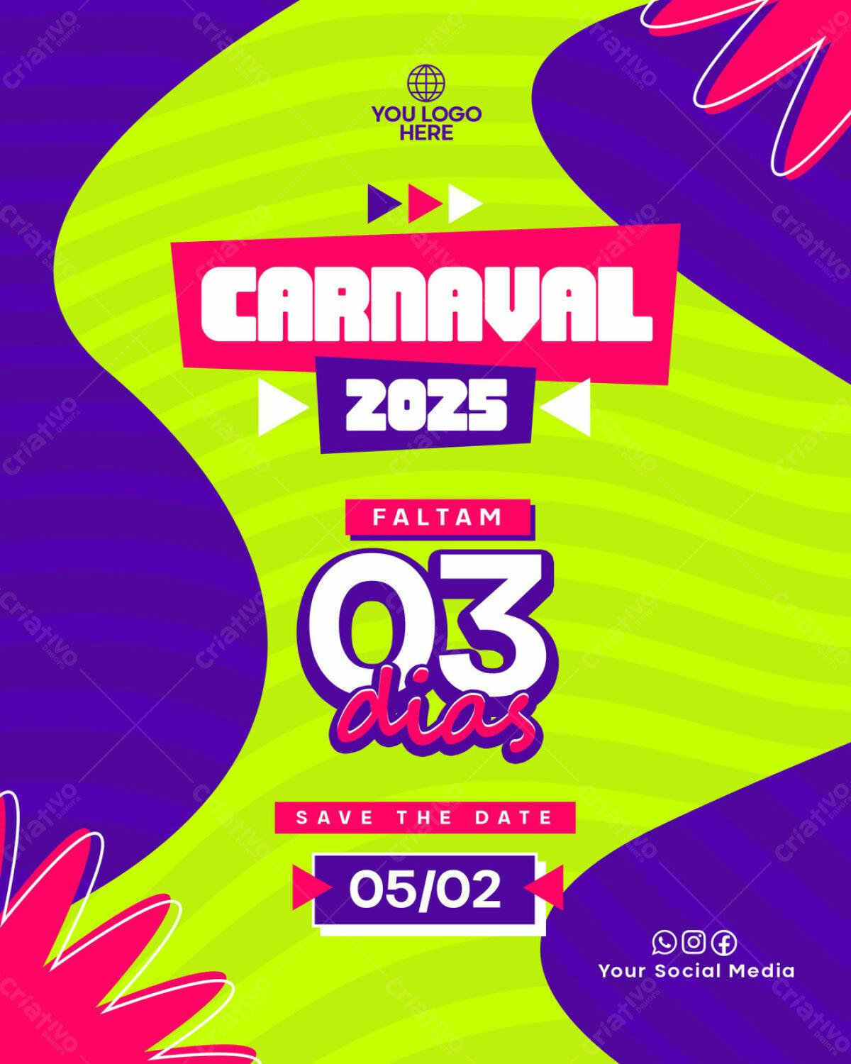Flyer Carnaval 2025 PSD Editável