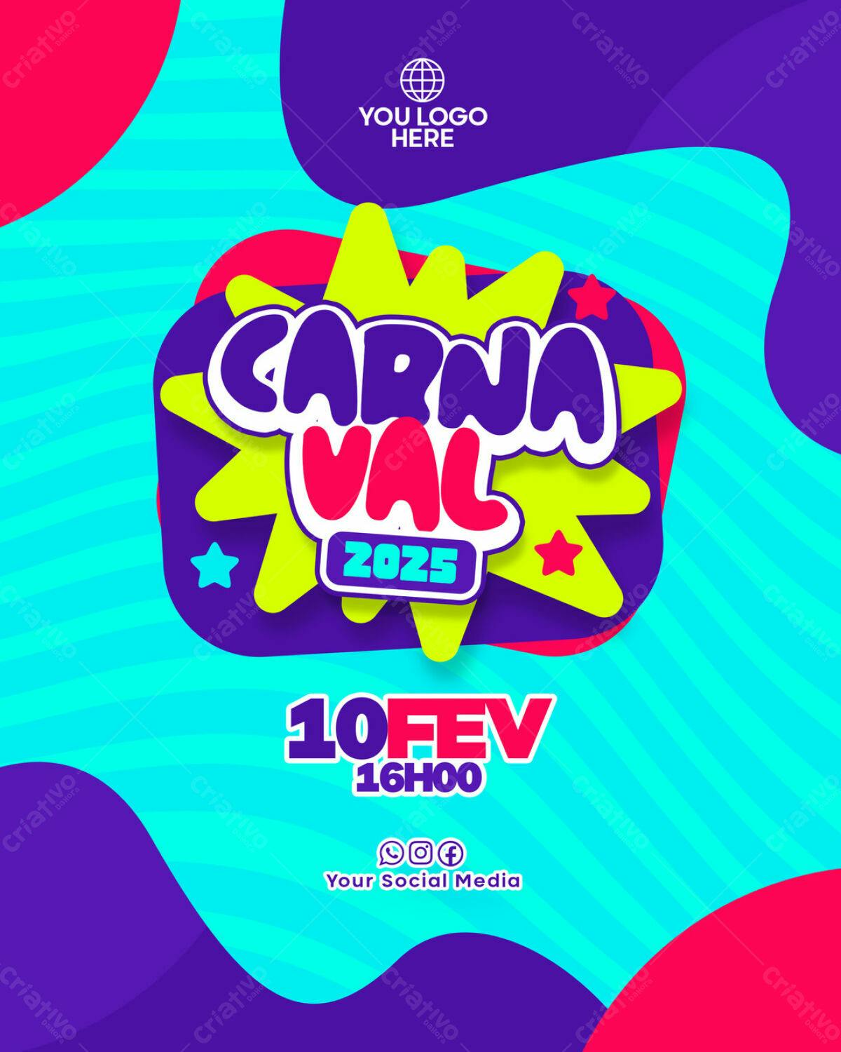 Flyer Carnaval 2025 PSD Editável