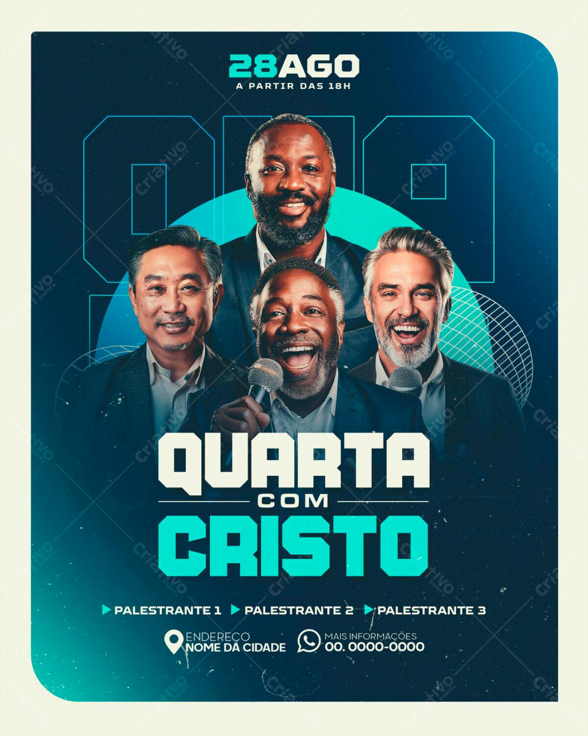 Flyer Quarta com Cristo PSD Editável