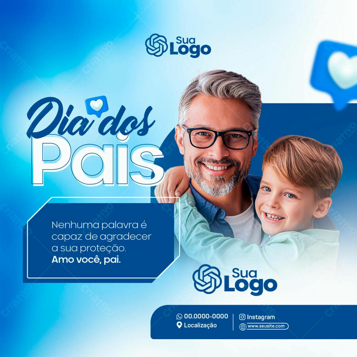 Post para Dia dos Pais PSD Editável