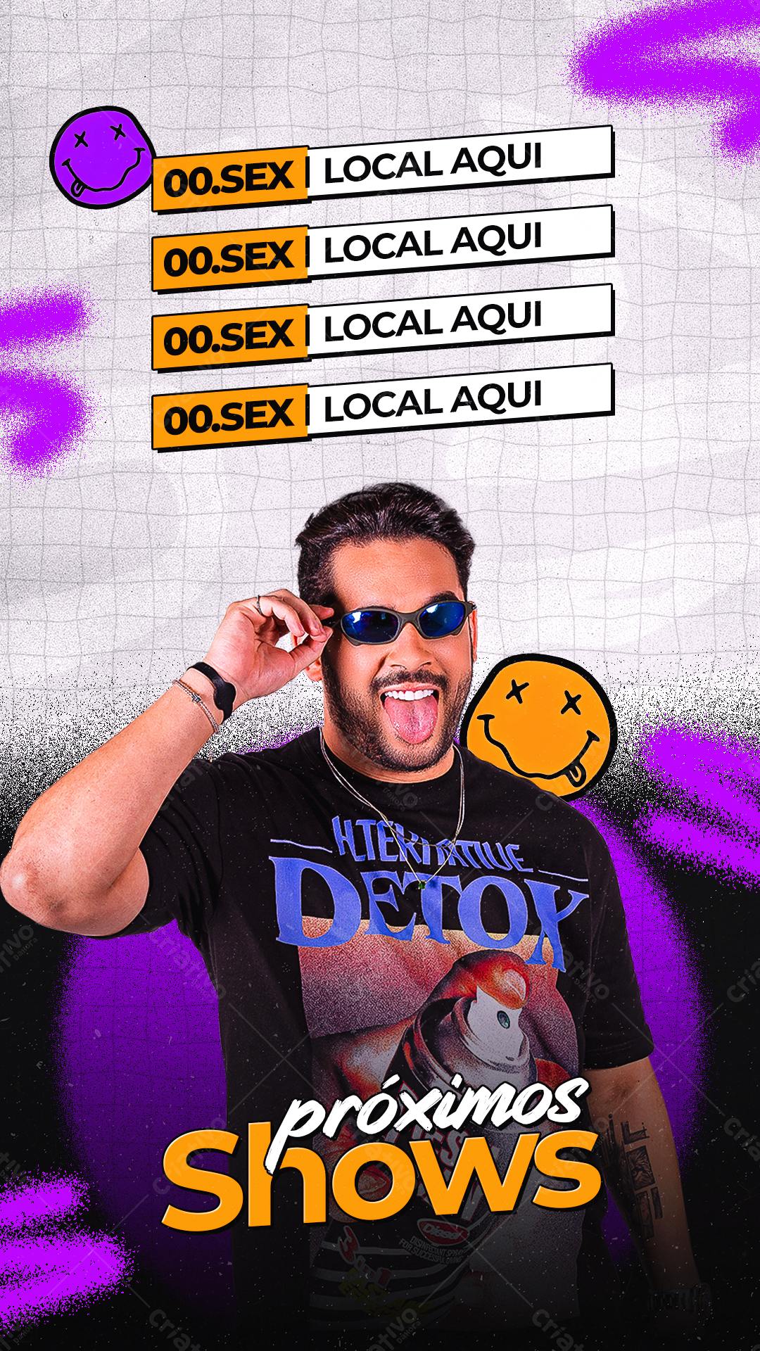 Flyer para Shows de Música PSD Editável
