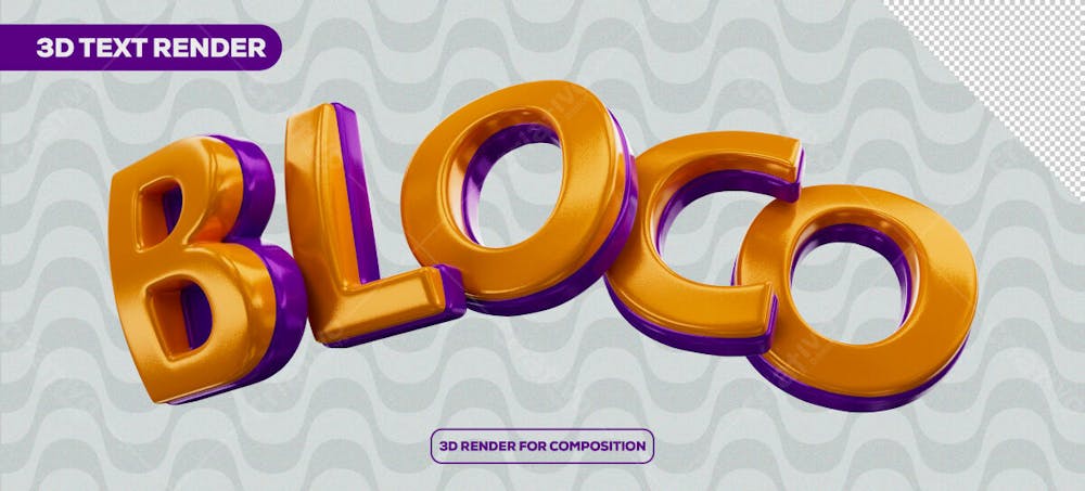 Carnaval Bloco 3D Text For Composition 2